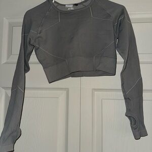AYBL Workout Cropped Charcoal Long Sleeve Top